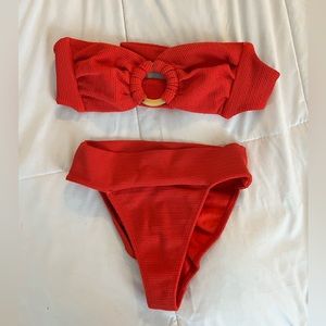 Montce Swim Tori Bandeau and Microscrunch Tamarindo bikini set